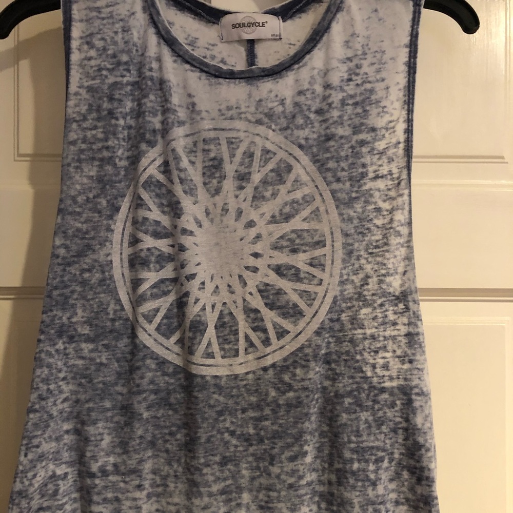 SoulCycle Blue and White Tank top
